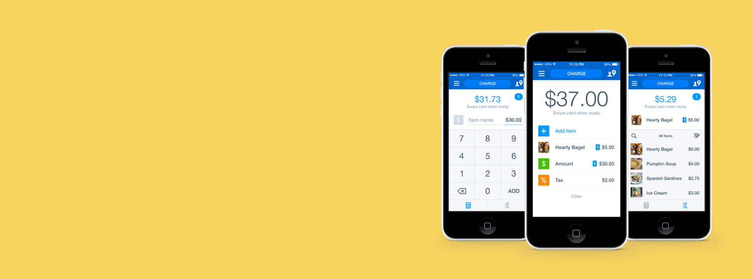 PayPal Here mobile screens